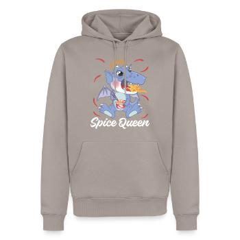 Spice Queen - Men’s Premium Organic Hoodie - taupe - Front - Nico (187cm)