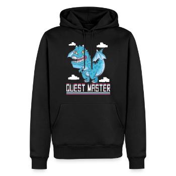 Maître de quête - Sweat à capuche Premium bio Homme - noir - Devant - Nico (187cm)