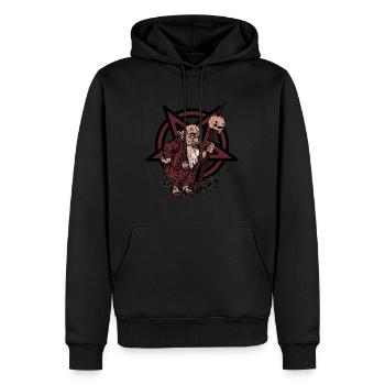 Le petit diablotin de Satan - Sweat à capuche Premium bio Homme - noir - Devant - Nico (187cm)
