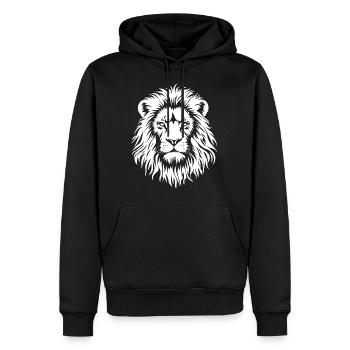 Tête de Lion - Sweat à capuche Premium bio Homme - noir - Devant - Nico (187cm)