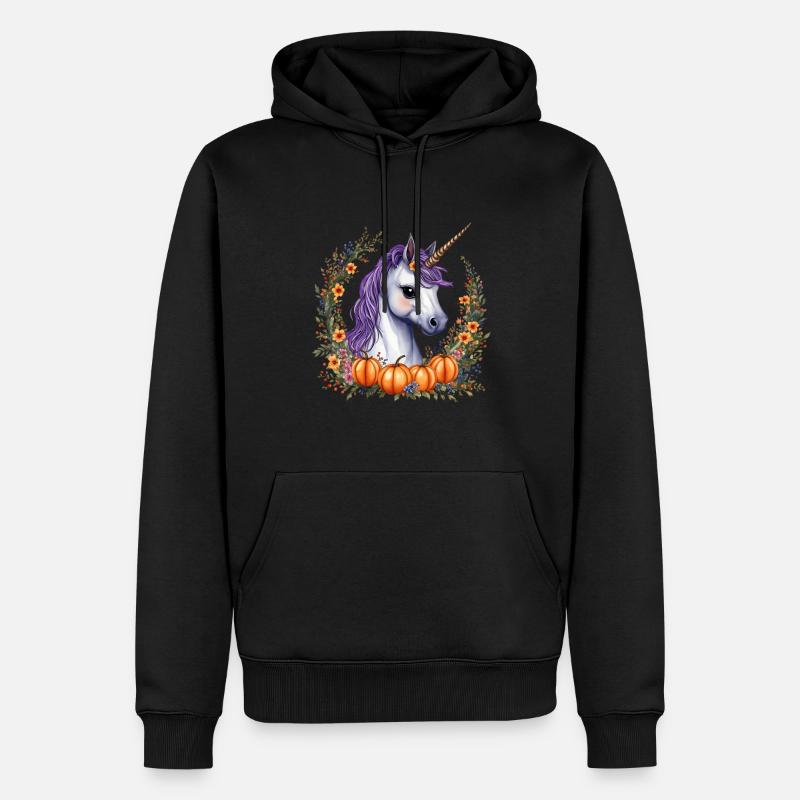 Halloween-Pony - Männer Premium Bio Hoodie - Schwarz