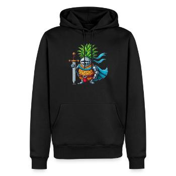 Chevalier ananas - Sweat à capuche Premium bio Homme - noir - Devant - Nico (187cm)