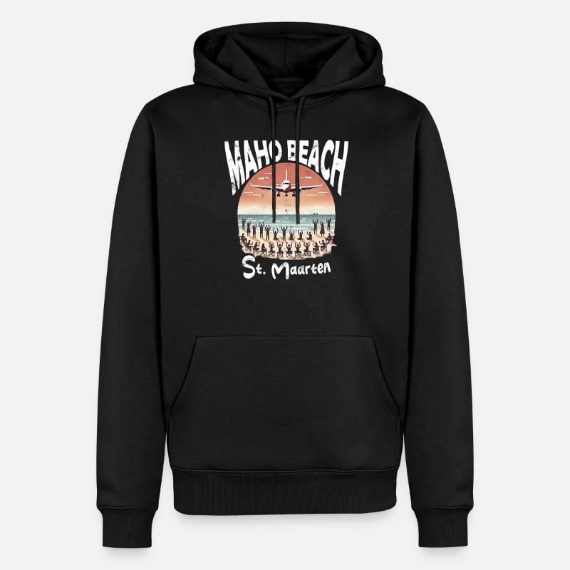 Maho Beach St. Maarten - Männer Premium Bio Hoodie - Schwarz