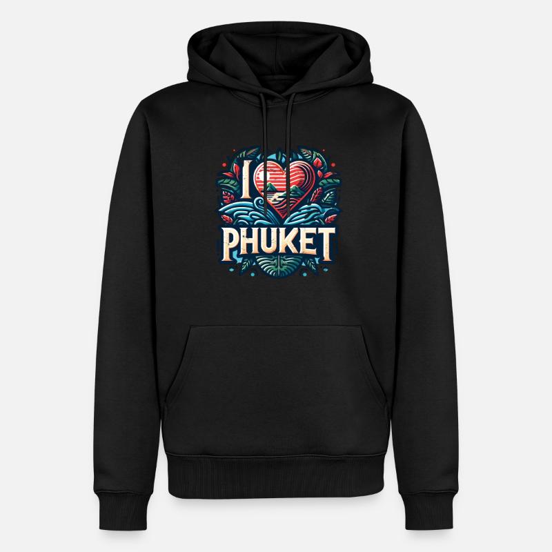 I love Phuket - Männer Premium Bio Hoodie - Schwarz