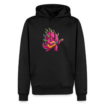 Drachenfrucht spielen Gitarre - Männer Premium Bio Hoodie - Schwarz - Vorne - Nico (187cm)