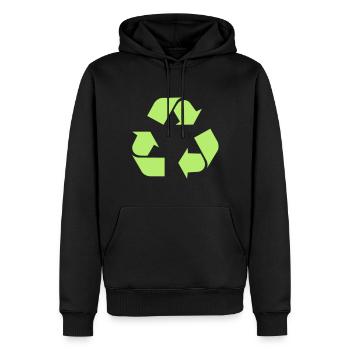 Recycle - Männer Premium Bio Hoodie - Schwarz - Vorne - Nico (187cm)