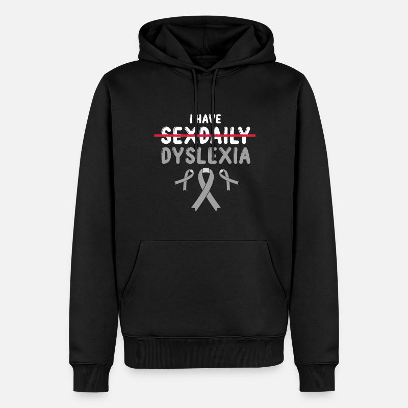 Dyslexie Interventionniste pour la dyslexie - Sweat à capuche Premium bio Homme - noir