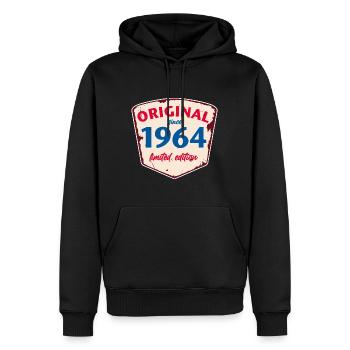 1964 Blechschild - limeted edition - Vintage - Männer Premium Bio Hoodie - Schwarz - Vorne - Nico (187cm)