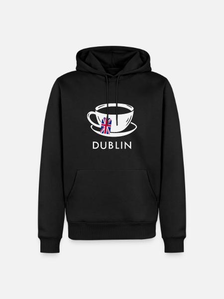Dublin Teetasse UK Flagge Teebeutel - Männer Premium Bio Hoodie - Schwarz
