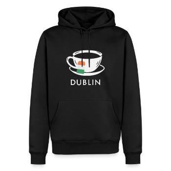 Dublin Teetasse UK Flagge Teebeutel - Männer Premium Bio Hoodie - Schwarz - Vorne - Nico (187cm)