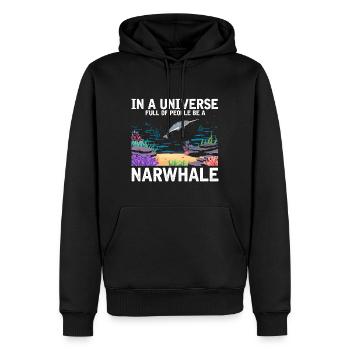 Narwhale Einhornwal Wal Wale Meer Ozean Biologie - Männer Premium Bio Hoodie - Schwarz - Vorne - Nico (187cm)