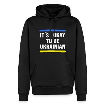 UKRAINE slava ukraini Ukrainer & Ukrainerin - Männer Premium Bio Hoodie - Schwarz - Vorne - Nico (187cm)