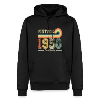 1958 Naissance Vintage Geburtstg Retro - Sweat à capuche Premium bio Homme - noir - Devant - Nico (187cm)