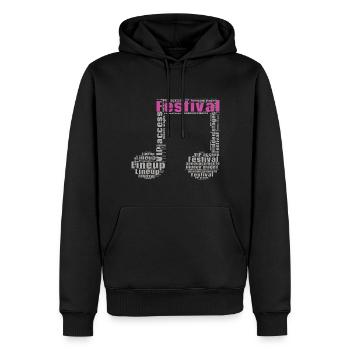 Festival - Mannen Premium Bio hoodie - zwart - Voor - Nico (187cm)