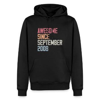 Bogosse born in September 2008 birthday gift - Men’s Premium Organic Hoodie - black - Front - Nico (187cm)