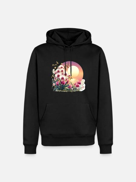 Orchid Sunset - Men’s Premium Organic Hoodie - black