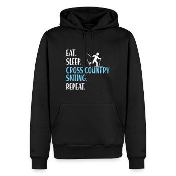 Langläufer Ski Langlaufen Cross Country Skiing - Männer Premium Bio Hoodie - Schwarz - Vorne - Nico (187cm)