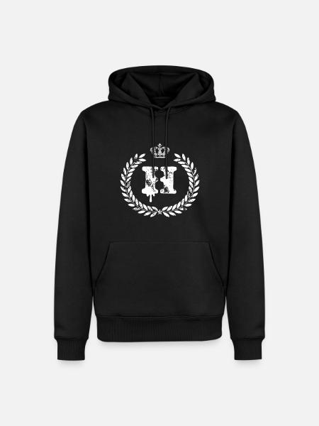 H Buchstabe Wappen - Männer Premium Bio Hoodie - Schwarz