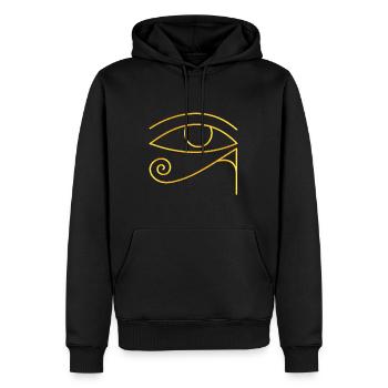 Œil d’Horus Egypte Porte-bonheur Symbole protecteur - Sweat à capuche Premium bio Homme - noir - Devant - Nico (187cm)