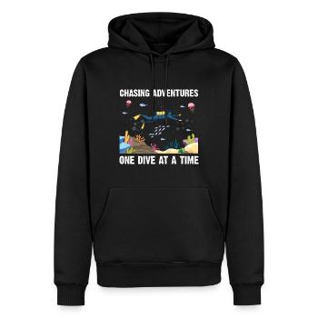 Plongée Aventure Plongeurs Mer Océan - Sweat à capuche Premium bio Homme - noir - Devant - Nico (187cm)
