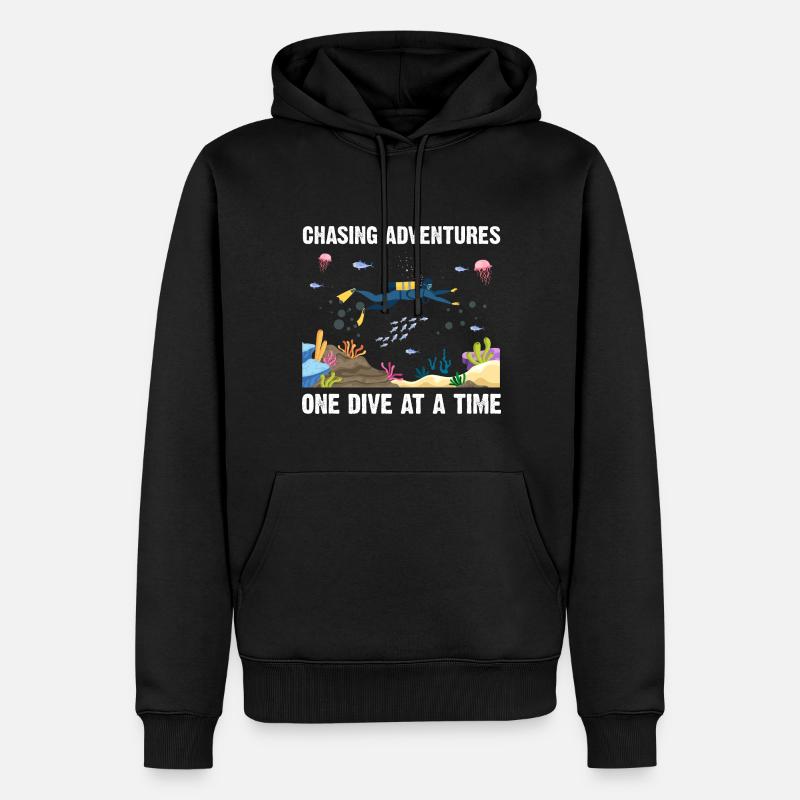 Plongée Aventure Plongeurs Mer Océan - Sweat à capuche Premium bio Homme - noir
