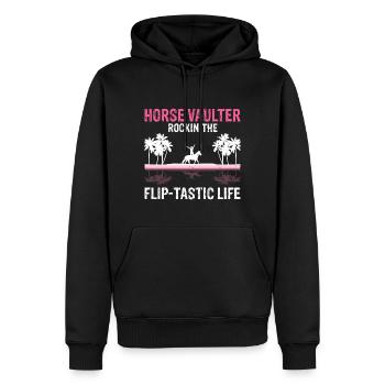 Voltigieren Design und Voltigieren Pferde Designs - Männer Premium Bio Hoodie - Schwarz - Vorne - Nico (187cm)