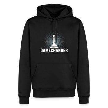 Échec et mat Shakhty avec pion - Sweat à capuche Premium bio Homme - noir - Devant - Nico (187cm)