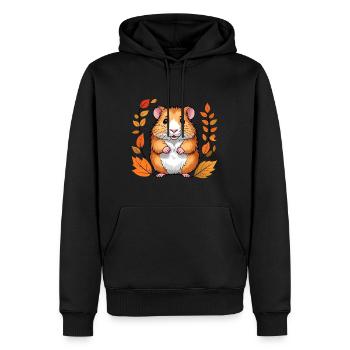 Hamster d’automne - Sweat à capuche Premium bio Homme - noir - Devant - Nico (187cm)