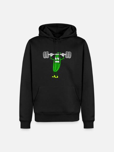 Courgettes végétaliennes de musculation végétalienne - Sweat à capuche Premium bio Homme - noir