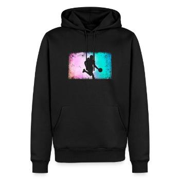 Basketteur Basketteur Basketteur Basketball - Sweat à capuche Premium bio Homme - noir - Devant - Nico (187cm)