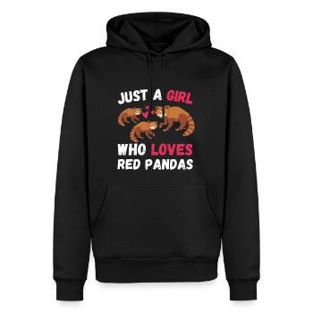 Chinesisches Tier Mädchen Geschenk Roter Panda - Männer Premium Bio Hoodie - Schwarz - Vorne - Nico (187cm)