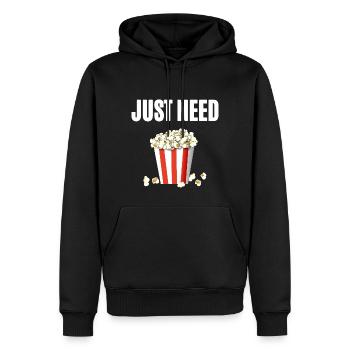 Just need Popcorn - Männer Premium Bio Hoodie - Schwarz - Vorne - Nico (187cm)