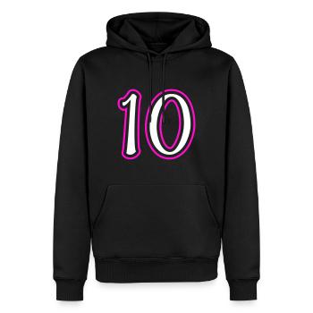 10 Zahl nummer - Männer Premium Bio Hoodie - Schwarz - Vorne - Nico (187cm)