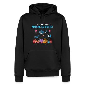 Scientifique marin officiel Biologiste marin - Sweat à capuche Premium bio Homme - noir - Devant - Nico (187cm)