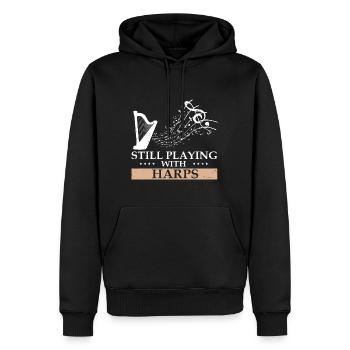 Conceptions de joueurs de harpe pour les conceptions de joueurs de harpe - Sweat à capuche Premium bio Homme - noir - Devant - Nico (187cm)