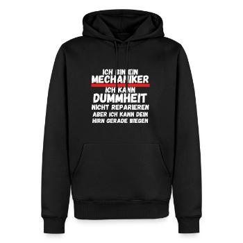 Ich bin ein Mechaniker - Männer Premium Bio Hoodie - Schwarz - Vorne - Nico (187cm)