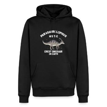 Parasaurolophus pour les dinosaures et les chasseurs de fosil - Sweat à capuche Premium bio Homme - noir - Devant - Nico (187cm)