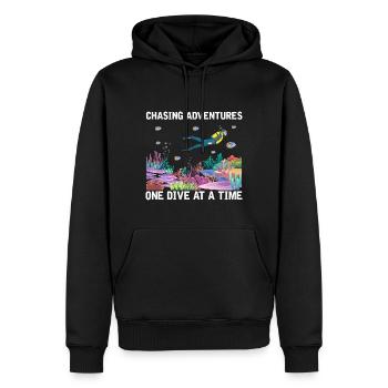 Plongée Aventure Plongeurs Mer Océan - Sweat à capuche Premium bio Homme - noir - Devant - Nico (187cm)