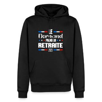 Le normand prend sa retraite grand-père maillot - Sweat à capuche Premium bio Homme - noir - Devant - Nico (187cm)