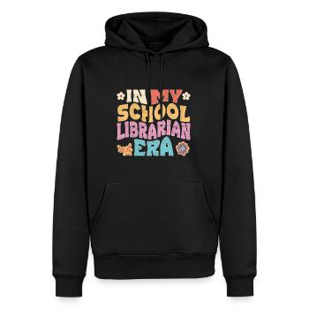 À l’époque de bibliothécaire de mon école - Sweat à capuche Premium bio Homme - noir - Devant - Nico (187cm)