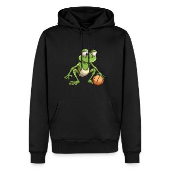 Grenouille de basket-ball - Sweat à capuche Premium bio Homme - noir - Devant - Nico (187cm)