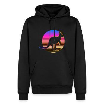 Känguru Retro Känguru Australien Beuteltier - Männer Premium Bio Hoodie - Schwarz - Vorne - Nico (187cm)