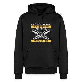 Messersammler Designs Messerfan Messermacher - Männer Premium Bio Hoodie - Schwarz - Vorne - Nico (187cm)