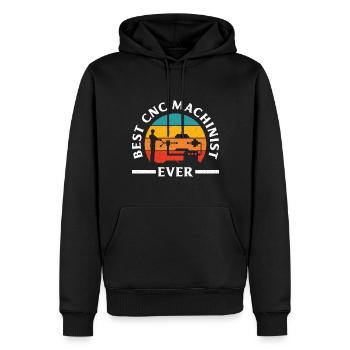 Cnc Machiniste Métallurgiste Usinage Meilleure CNC - Sweat à capuche Premium bio Homme - noir - Devant - Nico (187cm)