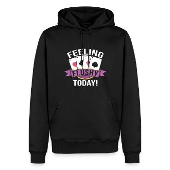 Vacances - Sweat à capuche Premium bio Homme - noir - Devant - Nico (187cm)
