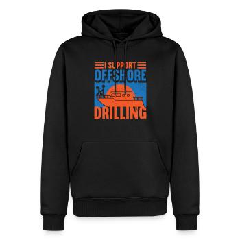 NAVIGATION Forage offshore Fun Sexy - Sweat à capuche Premium bio Homme - noir - Devant - Nico (187cm)