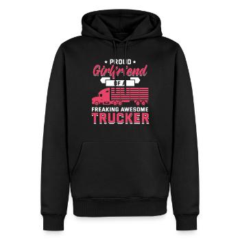 Camionneur Chauffeur de camion Chauffeur de camion Petite amie - Sweat à capuche Premium bio Homme - noir - Devant - Nico (187cm)