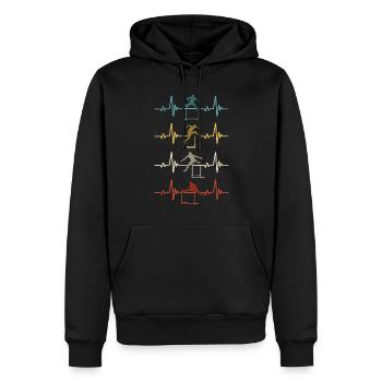 Hurdling Hurdle Runner Athletics Track and Field - Männer Premium Bio Hoodie - Schwarz - Vorne - Nico (187cm)