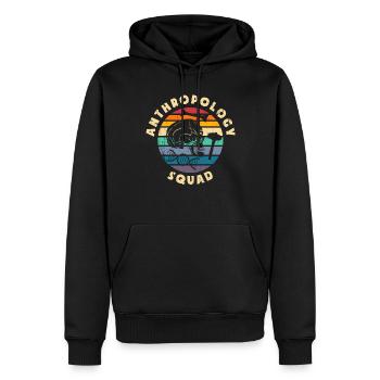 Escouade d’anthropologie anthropologue - Sweat à capuche Premium bio Homme - noir - Devant - Nico (187cm)