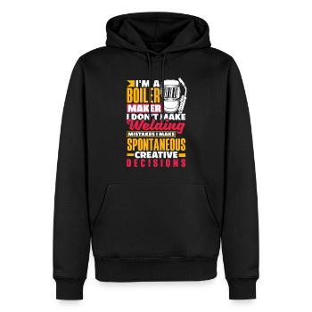 Boilermaker I Dont Make Welding Mistakes Funny - Men’s Premium Organic Hoodie - black - Front - Nico (187cm)